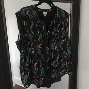 LIKE NEW a new day FLORAL BLOUSE SIZE XL